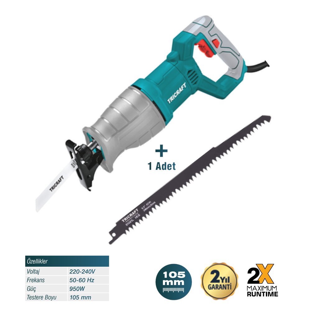 (107)-(TRİCRFT)-KILIÇ TESTERE TİLKİ KUYRUĞU 105 MM