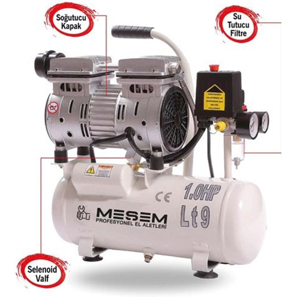 HAVA KOMPROSÖRÜ-SESSİZ YAĞSIZ 9 LT/1 HP ( 5152)