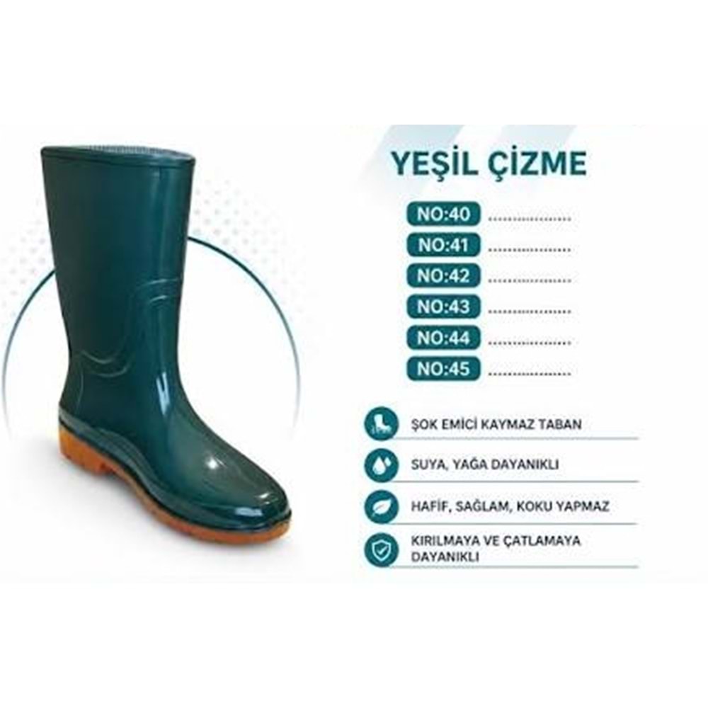 YEŞİL ÇİZME UZUN - NO : 45