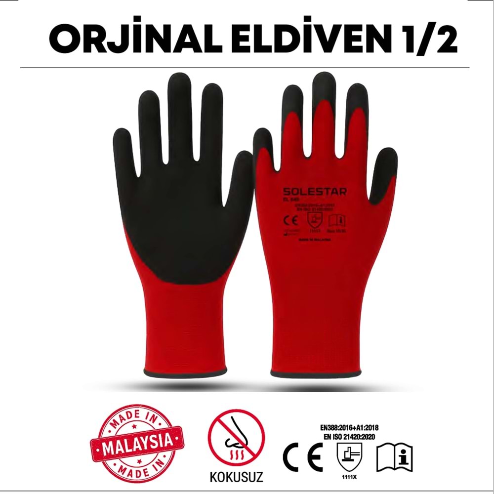 ELDİVEN-(EL 960)-ORJİNAL KIRMIZI 1/2 (NO:10)