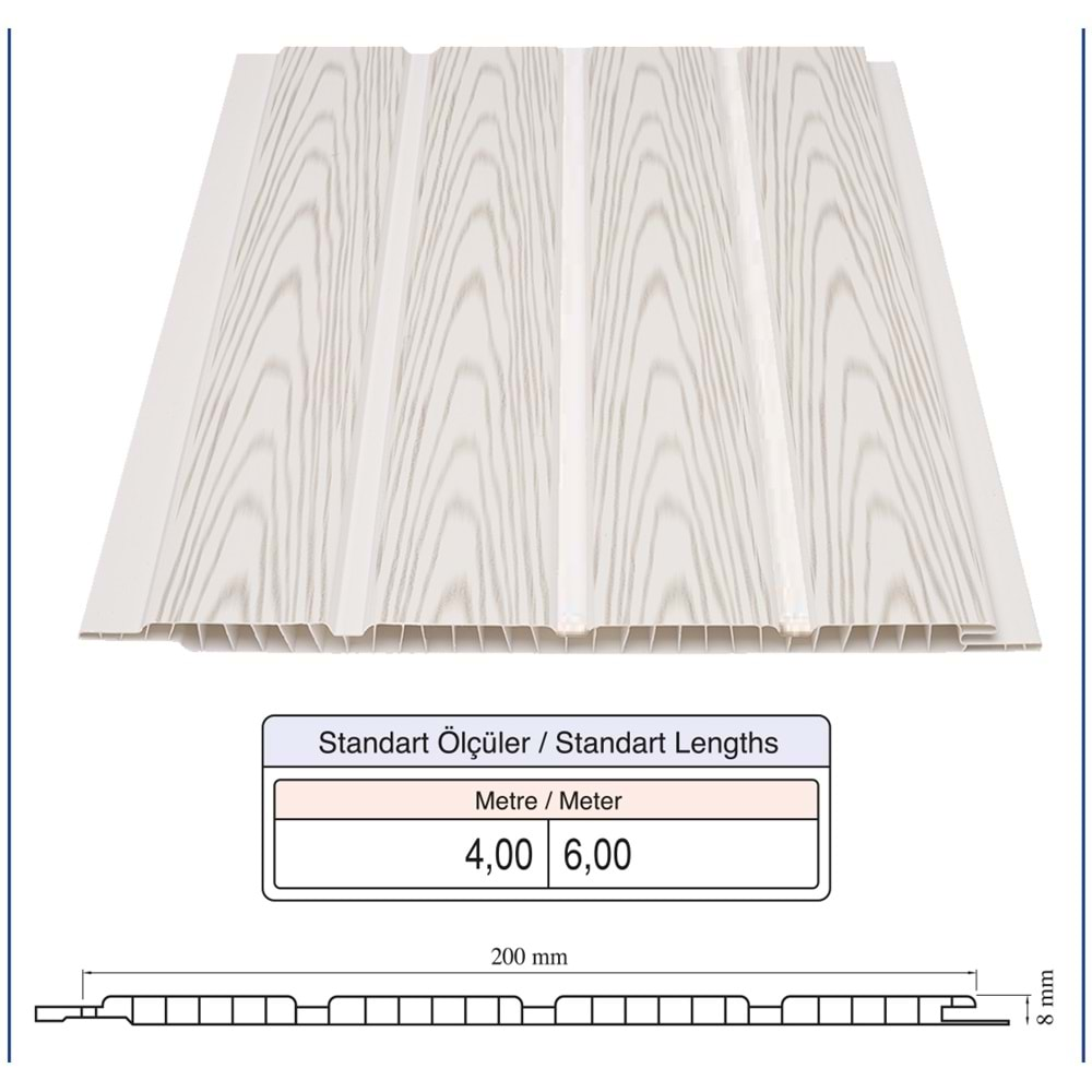 FUGALI- GRİ KIRÇILLI-(6.00 MT)- 20 CM TAVAN LAMBİRİ