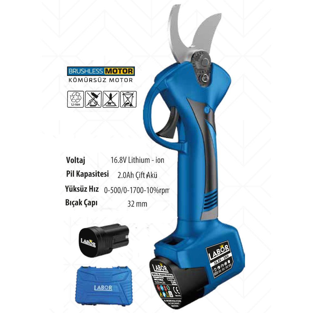 (JD16B)(LABOR) ŞARJLI DAL BUDAMA (16,8 2A)