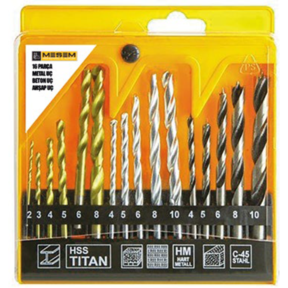 MATKAP UÇ SETİ (16 PARÇA)-MEŞEM (PKT İÇİ 12)-1438