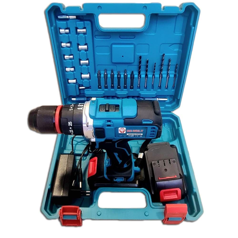PRT028)-(BE-WELT) ŞARJLI DARBELİ VİDALAMA MATKAP(13 MM) (24V 5A)