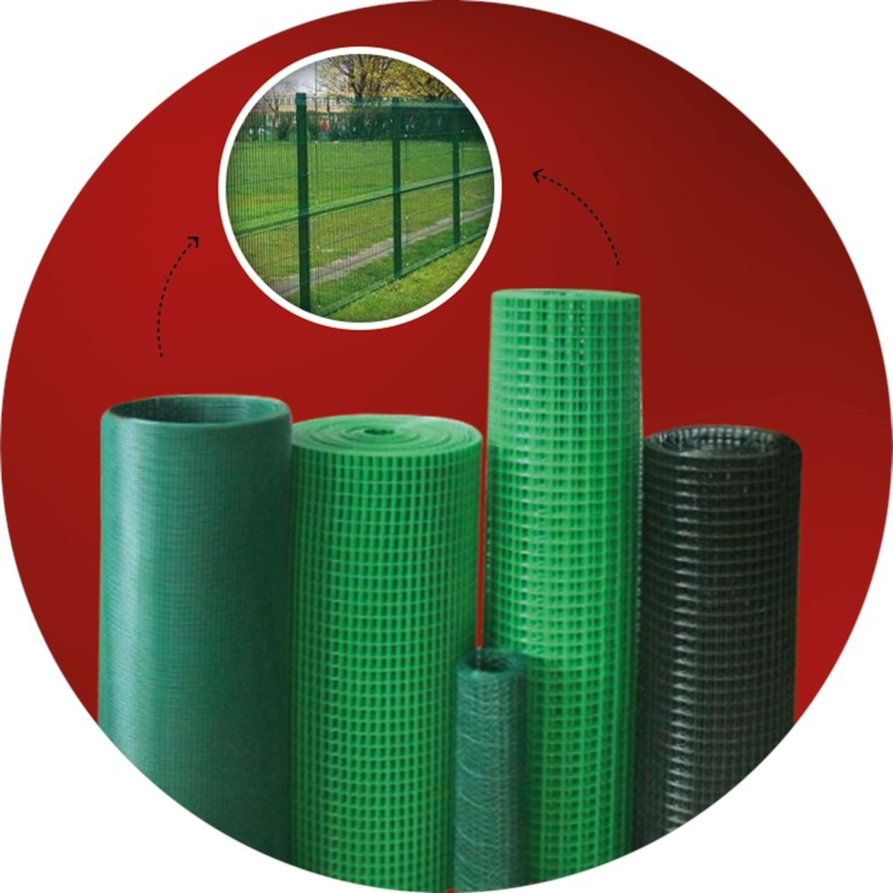 25*25 -100 CM (YEŞİL TEL) PUNTALI PVC KAPLI