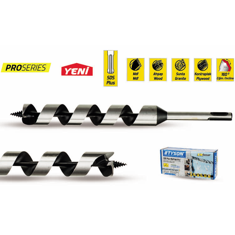 TYSON-(16*250) SDS AHŞAP MATKAP UÇ