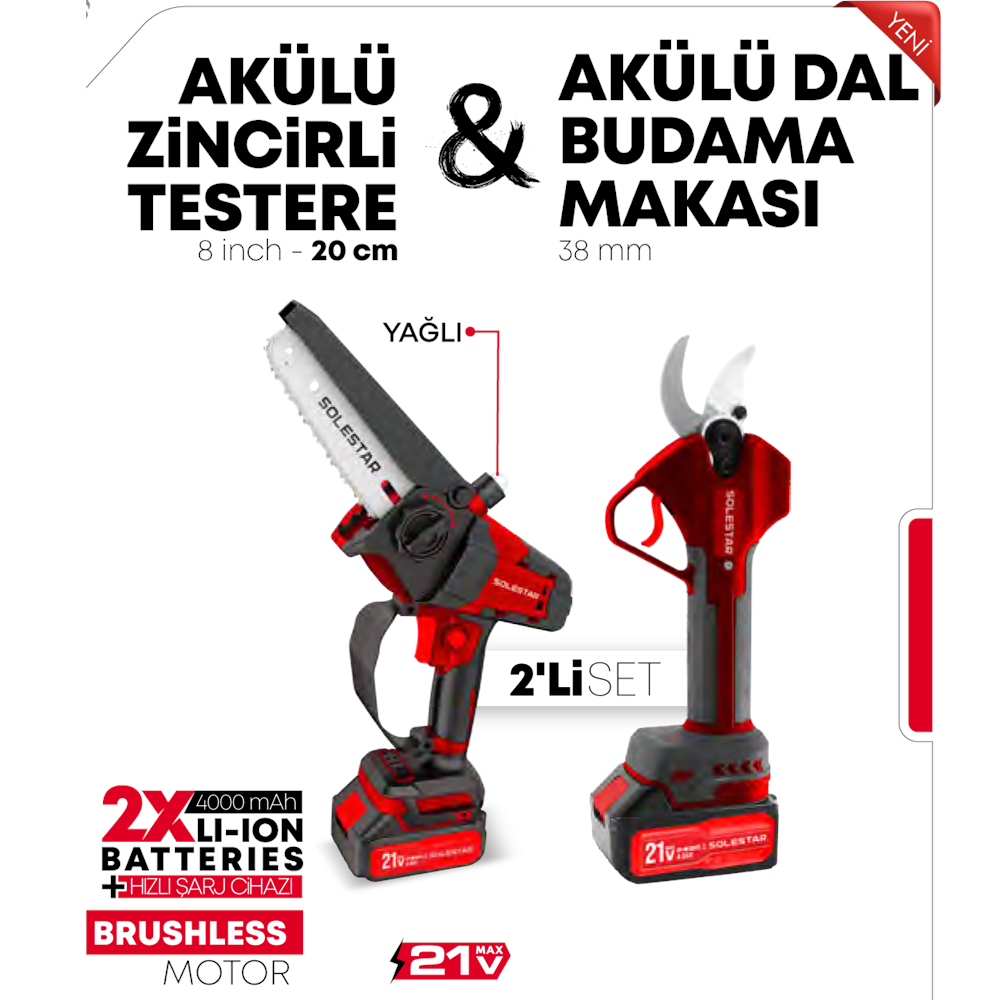 (STR1931)(SOLESTAR) AKÜLÜ TESTERE VE BUDAMA (2 Lİ SET)