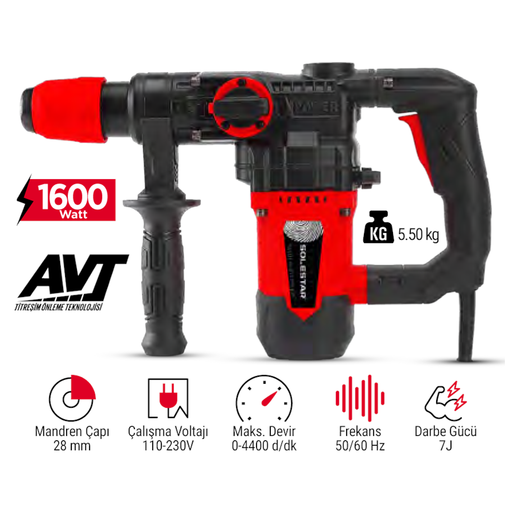 (STR1935)(SOLESTAR) KIRICI DELİCİ (5.5 KG)(1600 W)