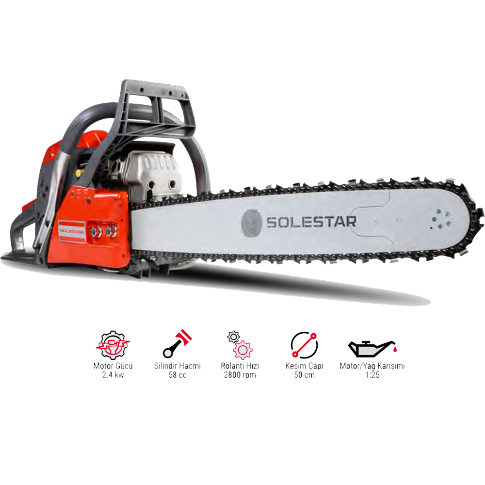 (STR1950)(SOLESTAR) BENZİNLİ AĞAÇ KESME MOTORU (58 CC)