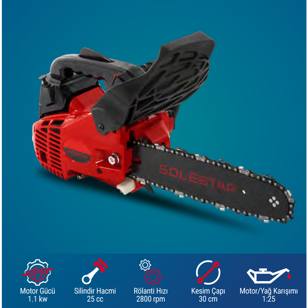 (STR1952)(SOLESTAR) BENZİNLİ AĞAÇ KESME MOTORU (25 CC)