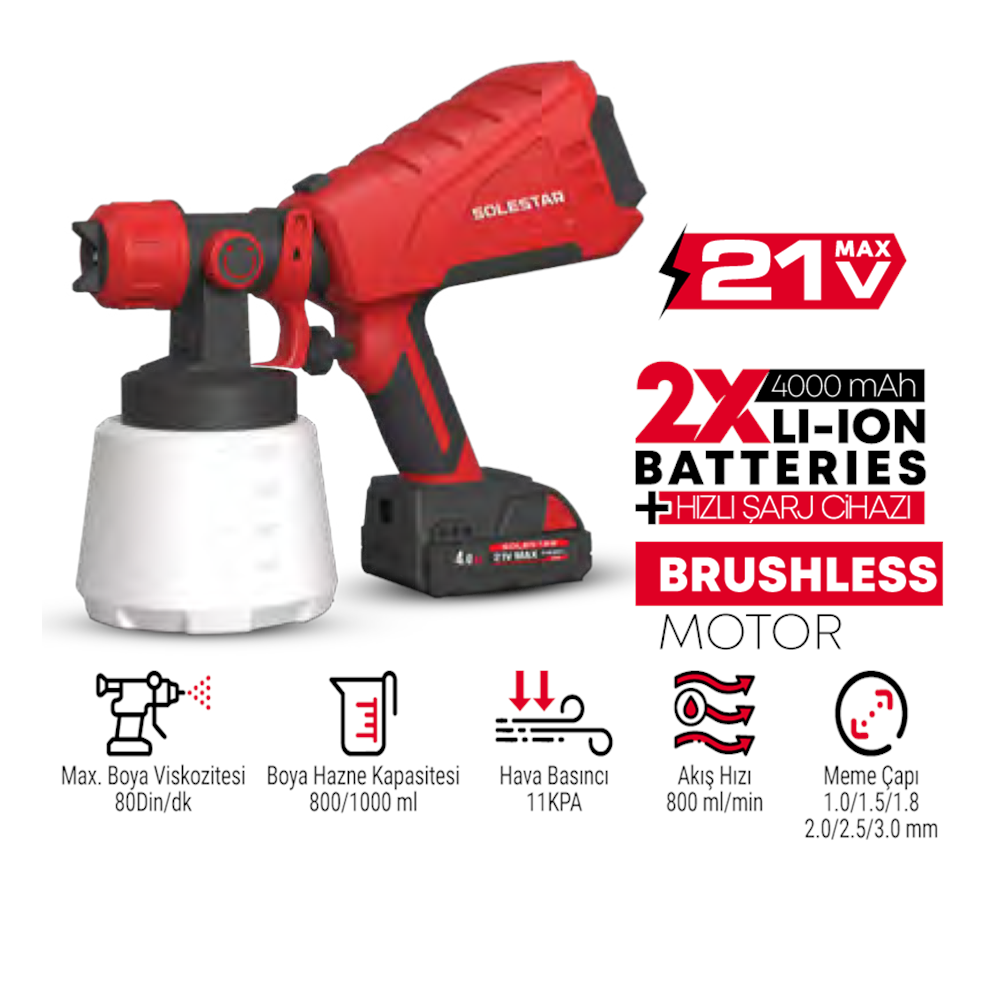 (STR1968)(SOLESTAR) AKÜLÜ BOYA TABANCASI (21 V)