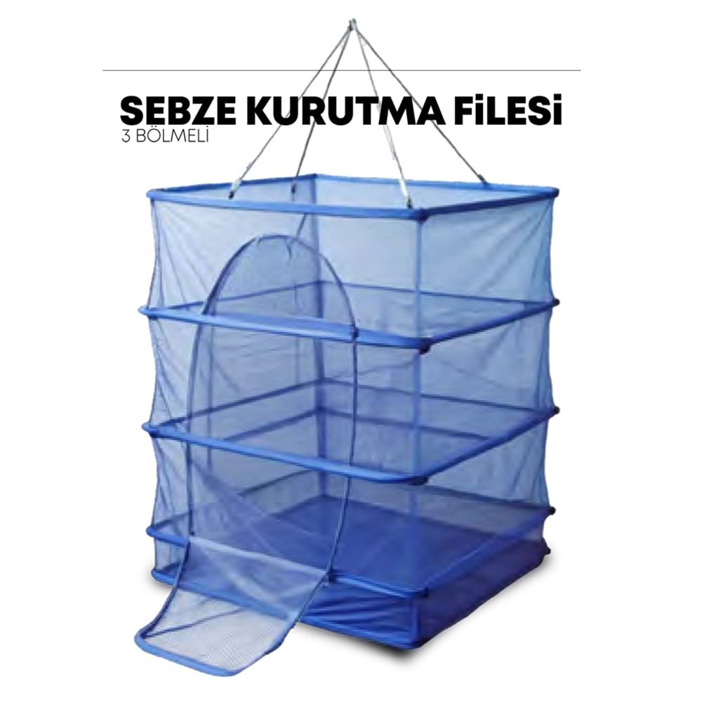 (STR2408)(SOLESTAR) 3 BÖLMELİ SEBZE KURUTMA FİLESİ