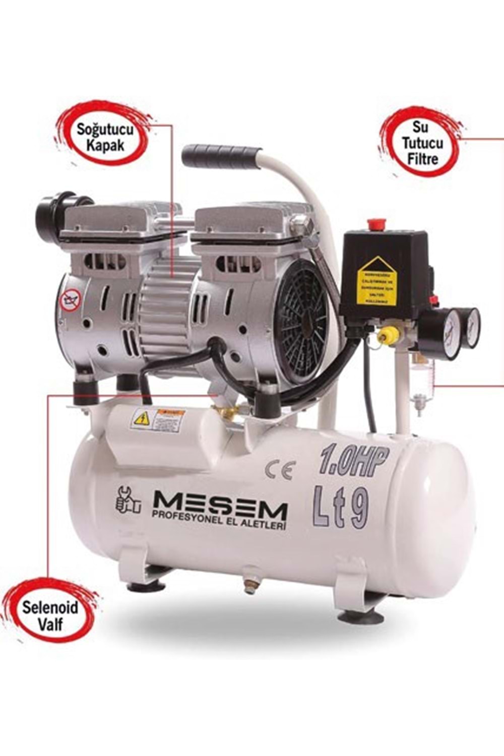 HAVA KOMPROSÖRÜ-SESSİZ YAĞSIZ 9 LT/1 HP ( 5152)