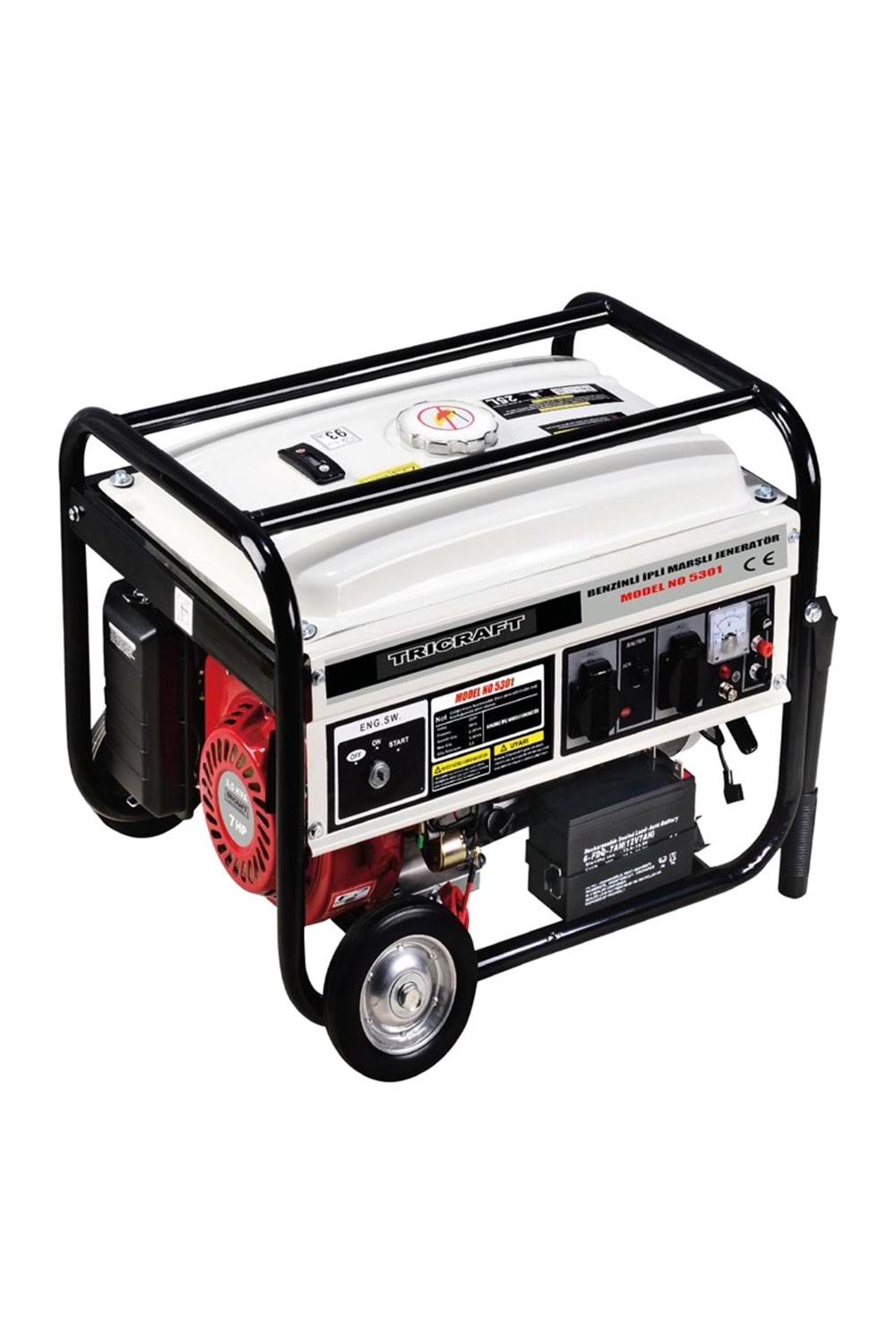 BENZİNLİ JENERATÖR 3,5 KW (İPLİ+MARŞLI) (5301)-(TRİCRAFT)