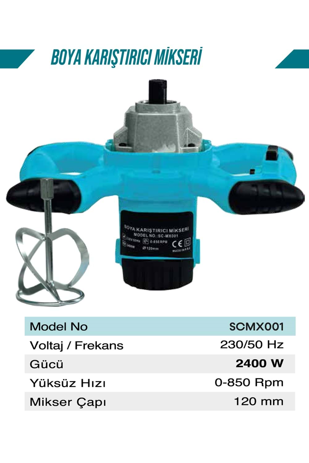BOYA KARIŞTIRICI MİKSER 2400W (SCMX001)-(BE-WELT)