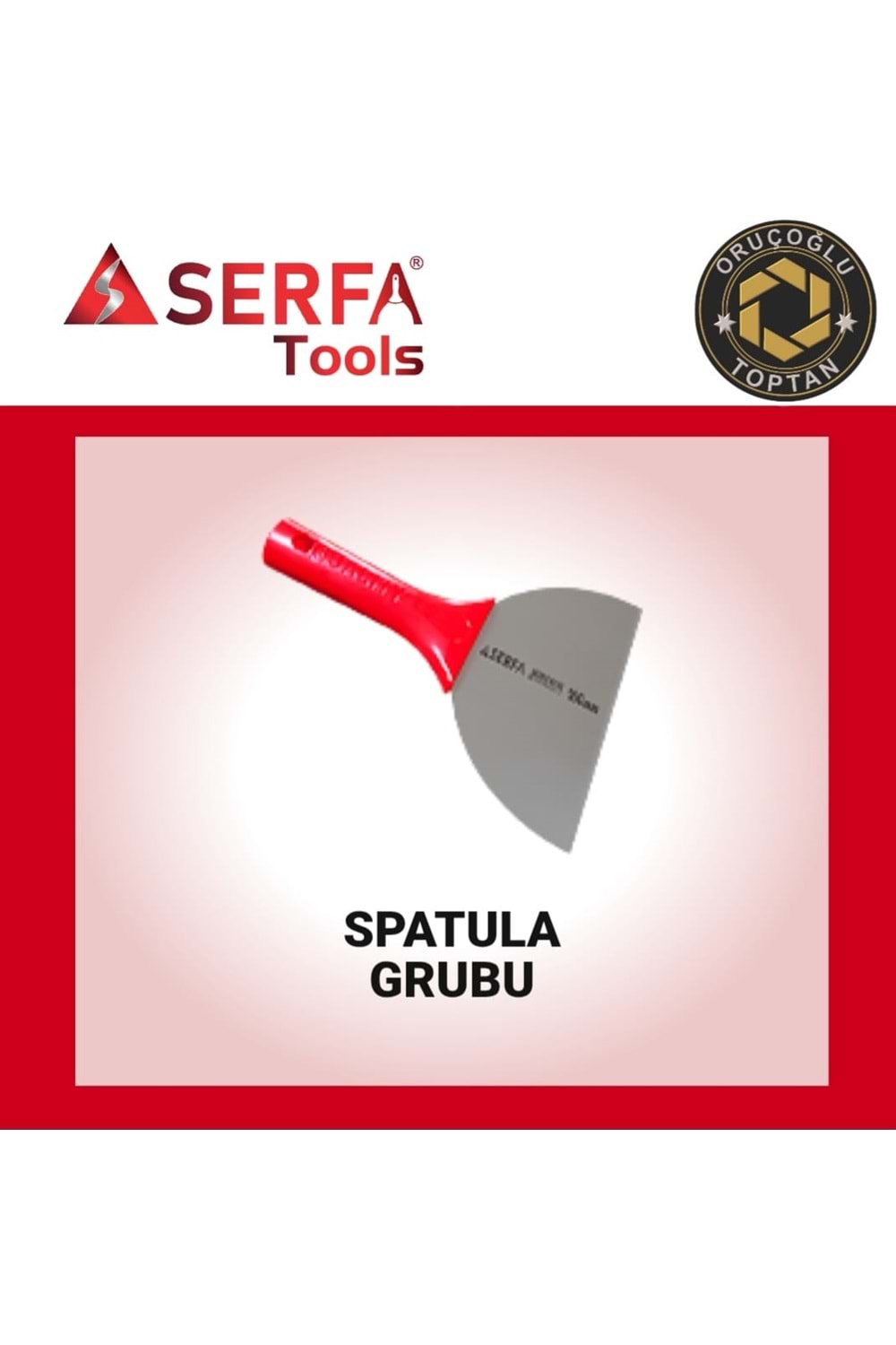 SERFATOOLS - PLASTİK SAPLI KAZIMA SPATULASI 14 CM (SİYAH)