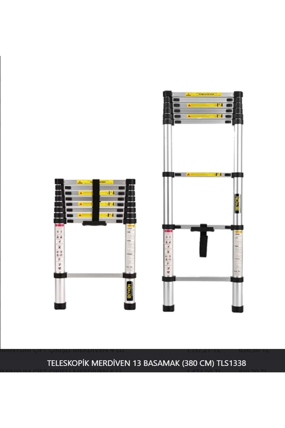 TELESKOPİK MERDİVEN -EBAX 3,8 MT 13 BASAMAK