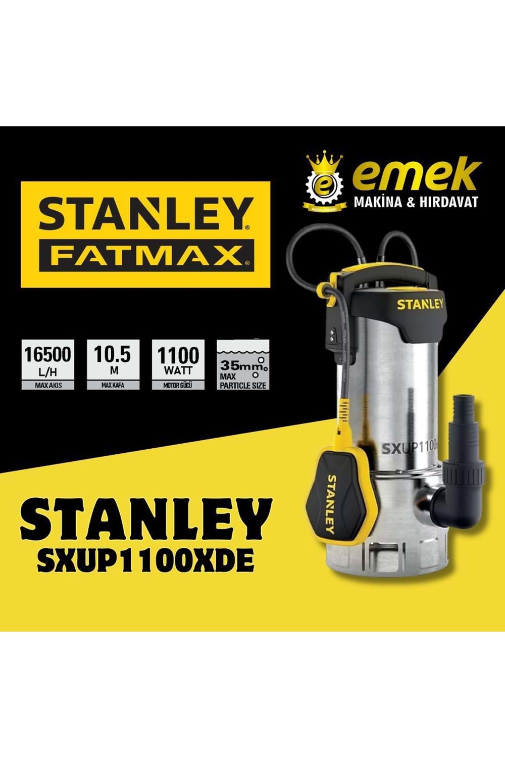 STANLEY-KİRLİ SU DALGIÇ POMPASI-1100XDE
