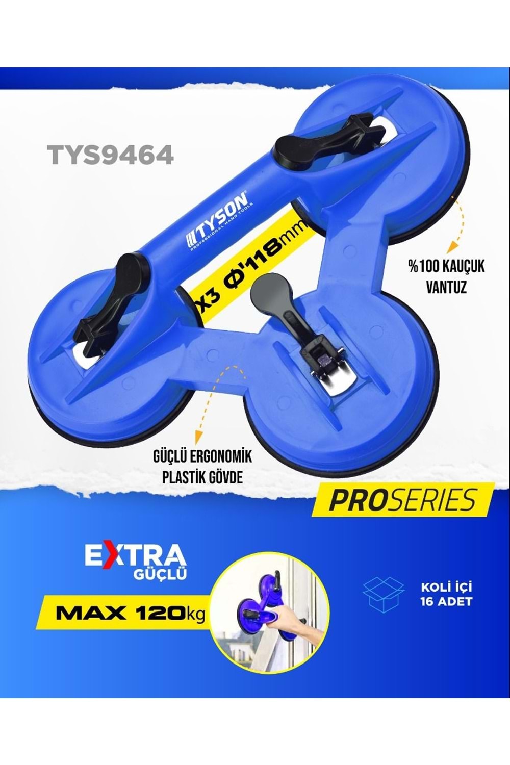 TYSON-ÜÇLÜ VANTUZ PLASTİK GÖVDE