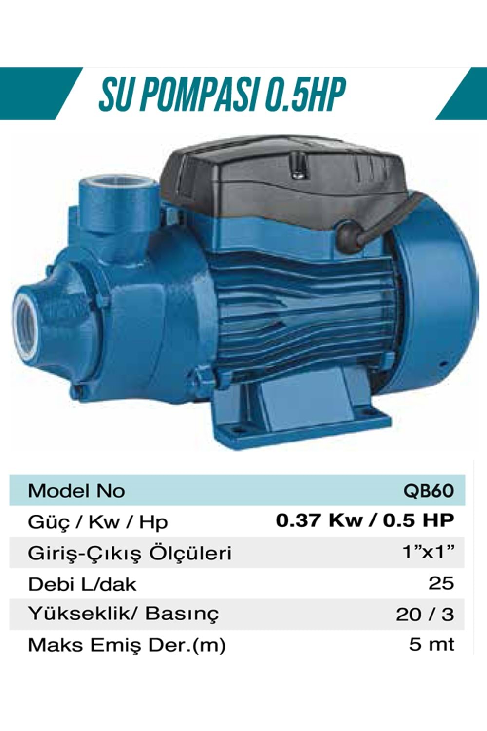 SU DİNAMOSU (0.5 HP)(QB60)-(BE-WELT)