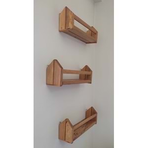 3 LÜ DUVAR RAF SETİ AHŞAP