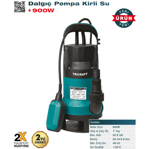 (135)-(TRİCRAFT) DALGIÇ POMPASI KİRLİ SU (900 W)