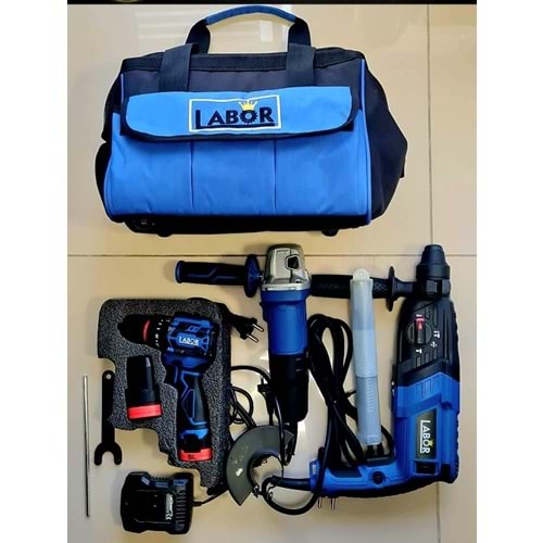 (3 LÜ SET)(LABOR) (AKÜLÜ VİDALAMA -TAŞLAMA-KIRICI )-(2652+66223+9014)