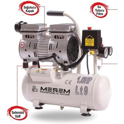 HAVA KOMPROSÖRÜ-SESSİZ YAĞSIZ 9 LT/1 HP ( 5152)