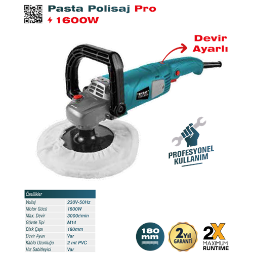 (7124)-(TRİCRAFT) PASTA POLİSAJ PRO (1600 W)(180 MM)