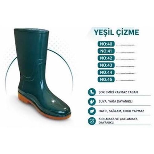 YEŞİL ÇİZME UZUN - NO : 41