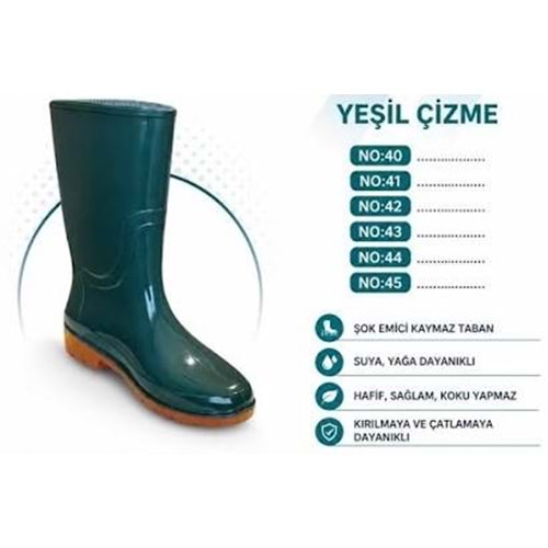 YEŞİL ÇİZME UZUN - NO : 42