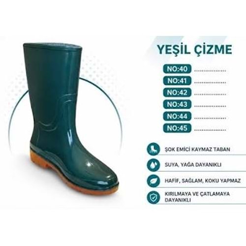 YEŞİL ÇİZME UZUN - NO : 43