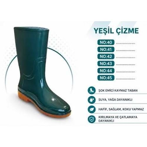 YEŞİL ÇİZME UZUN - NO : 44
