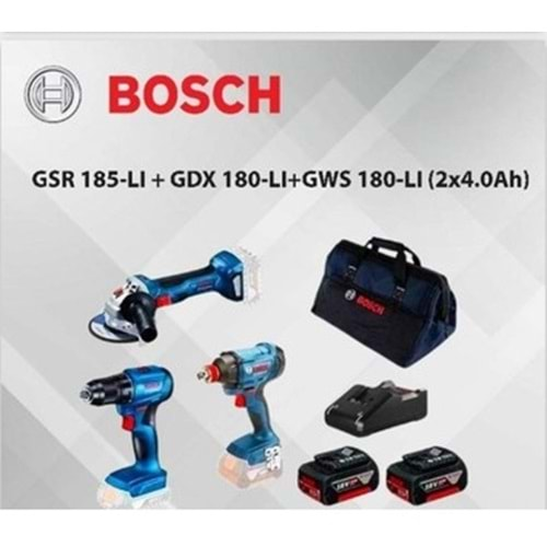 BOSCH-PROFESYONEL AKÜLÜ 3 LÜ SET (GSR-GDX-GWS) 18 W 2*4 AMP RAF BİG