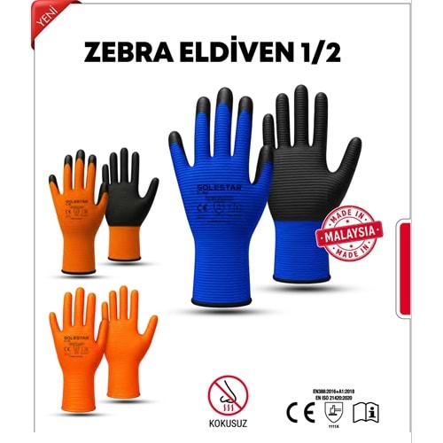 ELDİVEN-(EL 870)-TURUNCU ZEBRA 1/2 (NO:10)
