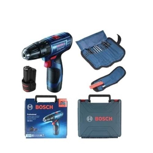 BOSCH-PROFESYONEL AKÜLÜ VİDALAMA 12W +23 PARÇA VİDALAMA SETİ(GSB-120LI)