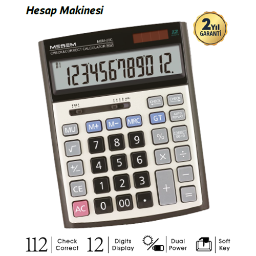 HESAP MAKİNASI-(MSM 20C) 12 HANELİ BÜYÜK