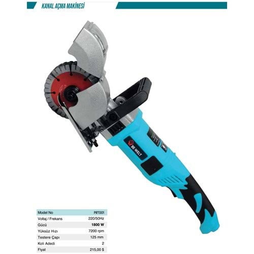 KANAL AÇMA MAKİNESİ (125MM)( (1800W)(PRT001)-(BE-WELT)