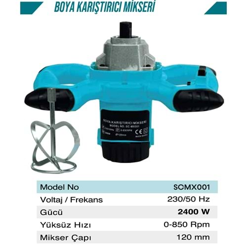 BOYA KARIŞTIRICI MİKSER 2400W (SCMX001)-(BE-WELT)