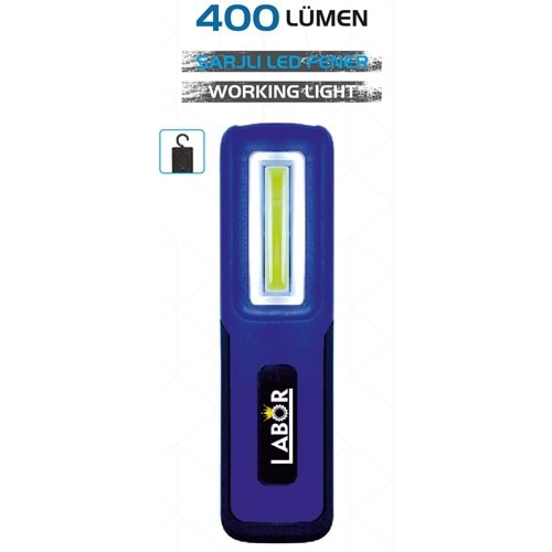 LABOR- 400 LÜMEN ŞARJLI LED FENER