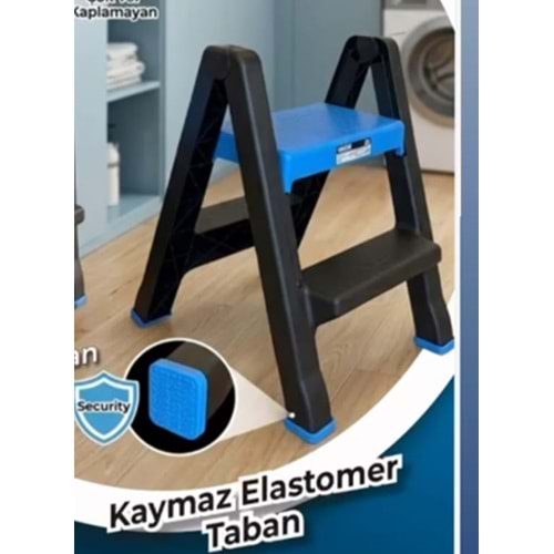 MADE-2 BASAMAKLI MERDİVEN PLASTİK (KAYMAZ TABAN)