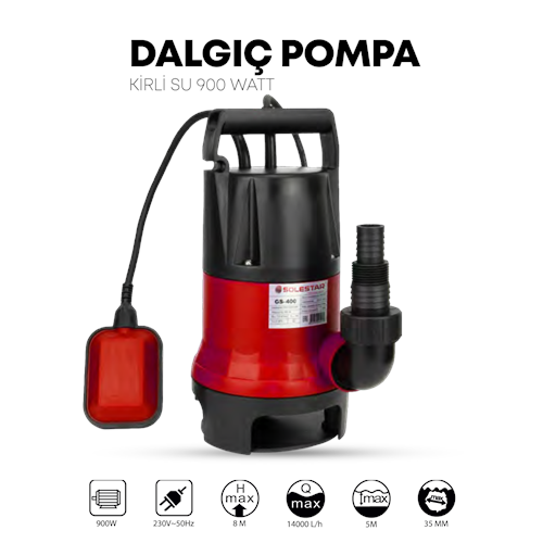 (STR1702)(SOLESTAR) DALGIÇ POMPA (KİRLİ SU) (900 W)