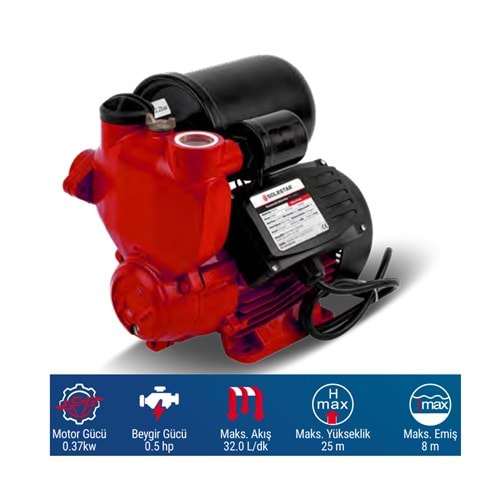 (STR1790)(SOLESTAR) OTOMATİK HİDROFOR (0.5 HP 370 W)