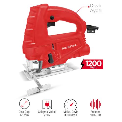 (STR1912)(SOLESTAR) DEKUPAJ TESTERESİ DEVİRLİ (65 MM)(2200 W)