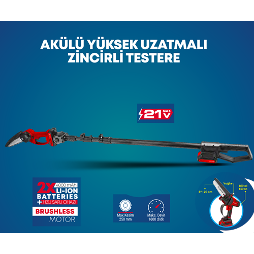 (STR1930)(SOLESTAR) AKÜLÜ YÜKSEK UZATMALI ZİNCİRLİ TESTERE