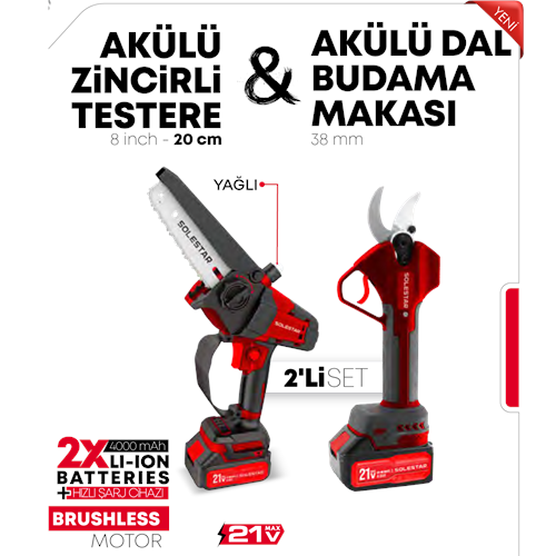(STR1931)(SOLESTAR) AKÜLÜ TESTERE VE BUDAMA (2 Lİ SET)