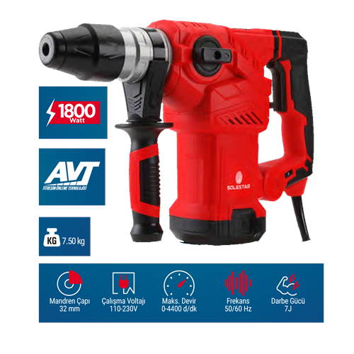 (STR1936)(SOLESTAR) KIRICI DELİCİ (7.5 KG)(1800 W)