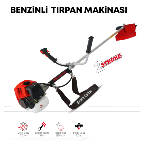 (STR1940)(SOLESTAR) BENZİNLİ TIRPAN MAKİNASI (YANDAN) (52 CC)