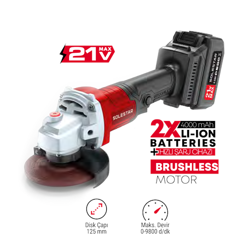 (STR1964)(SOLESTAR) AKÜLÜ AVUÇ TAŞLAMA 125 MM (21 V)