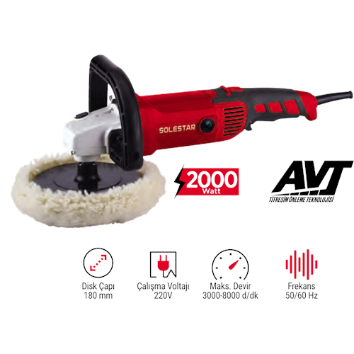 (STR1965)(SOLESTAR) POLİSAJ MAKİNASI 180 MM (2000 W)